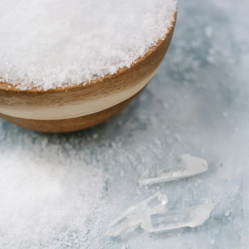 Fine white salt crystals