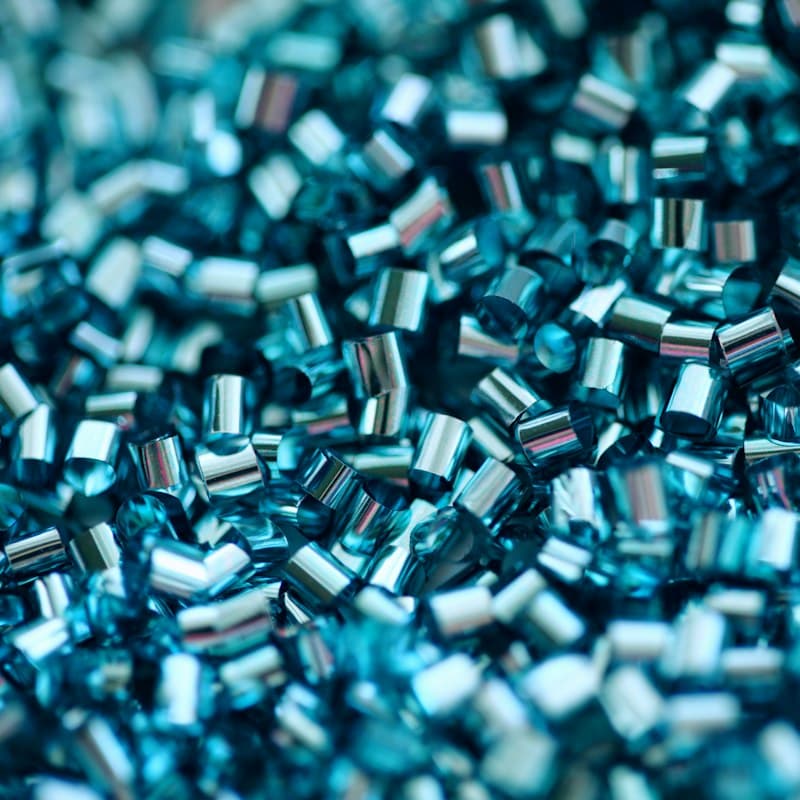 Plastic granules close up