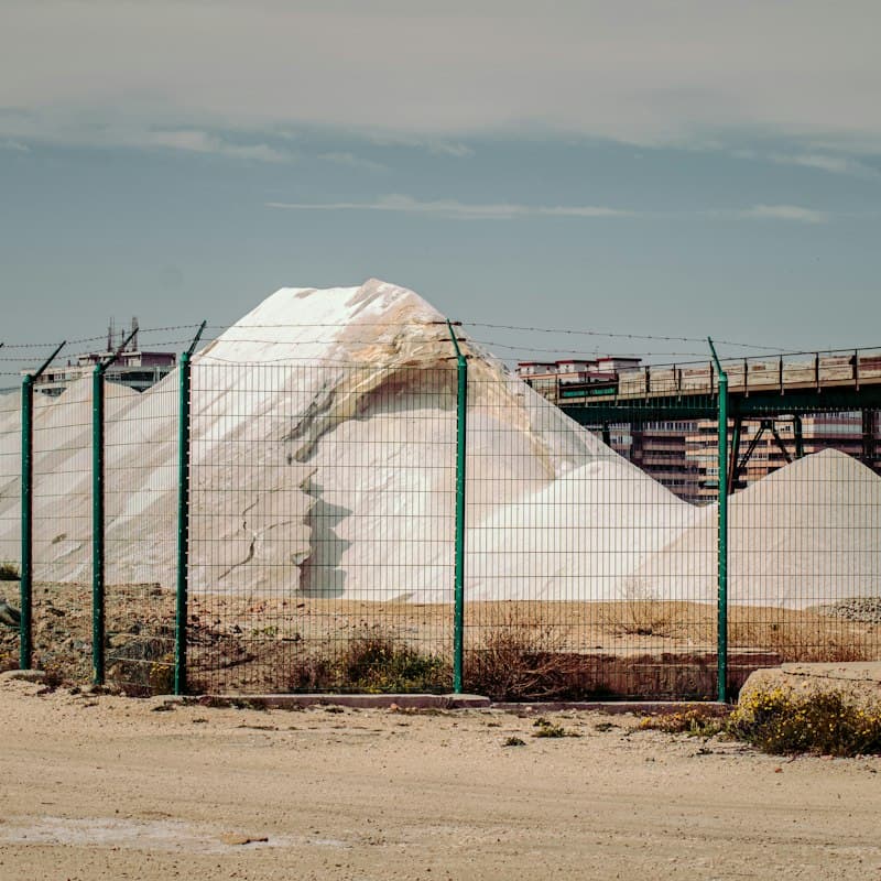 Salt heaps at a salt works