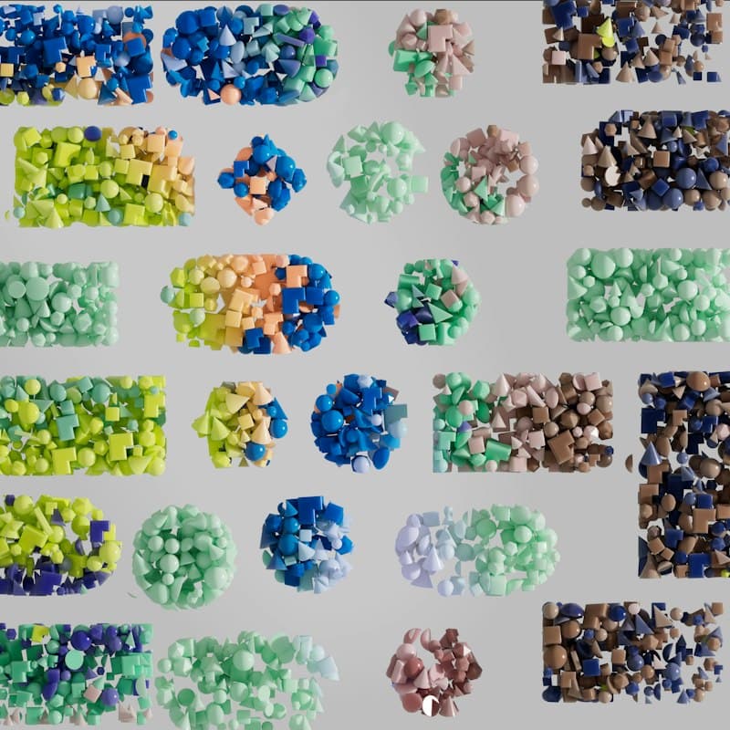 Assorted polymer granule samples