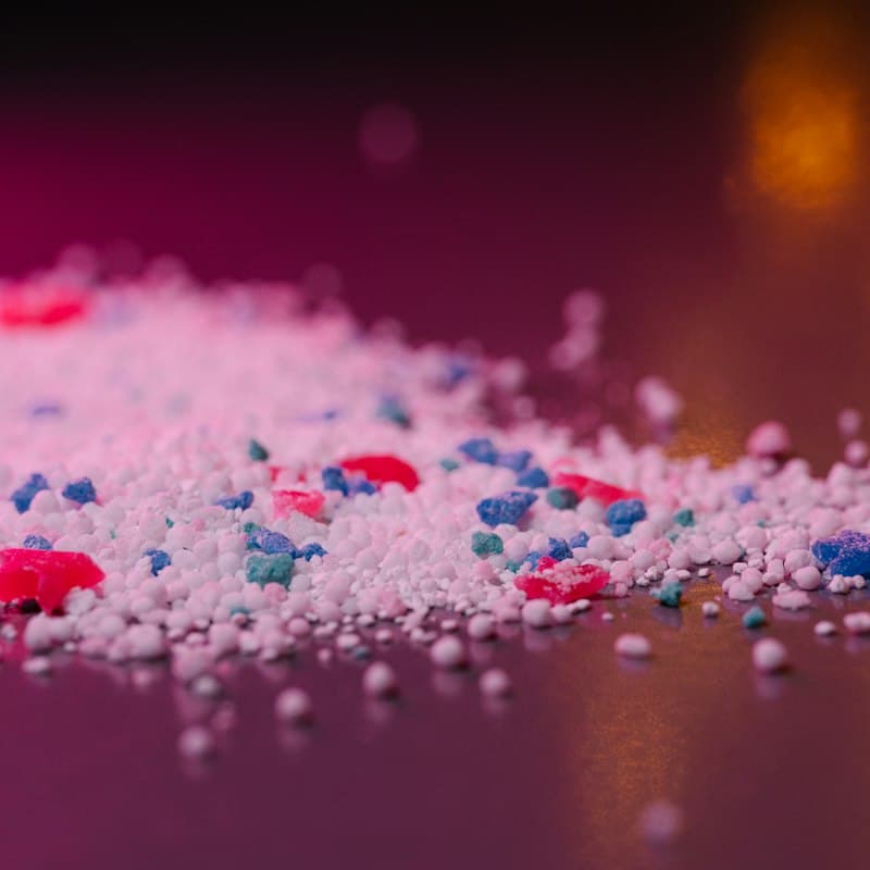 Polymer granules close up